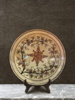 Nature-inspired design on Plate in Kashmiri Paper Mache