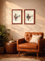 Framed Set of 2 | Maps of India