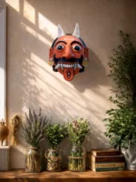 The fiery trickster in Cheriyal mask - Image 2