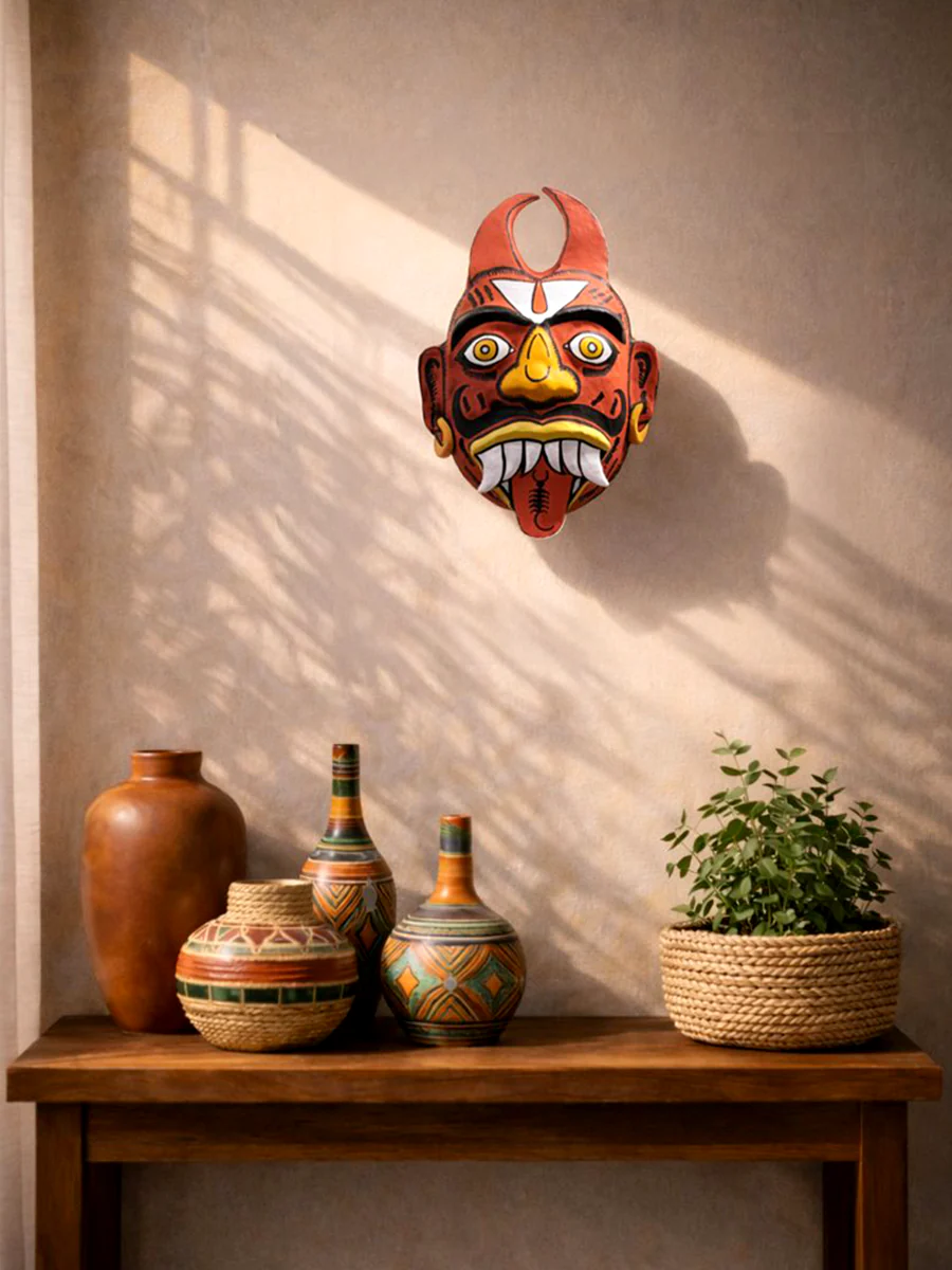 The watchful guardian in Cheriyal mask - Image 2