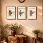 Framed Set of 3 | Maps of India