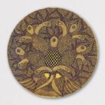 Madhubani plate picturising peacock of grace