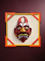 The watchful guardian in Cheriyal mask