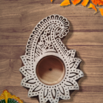 Paisley China Berry Wooden Block Diya Set